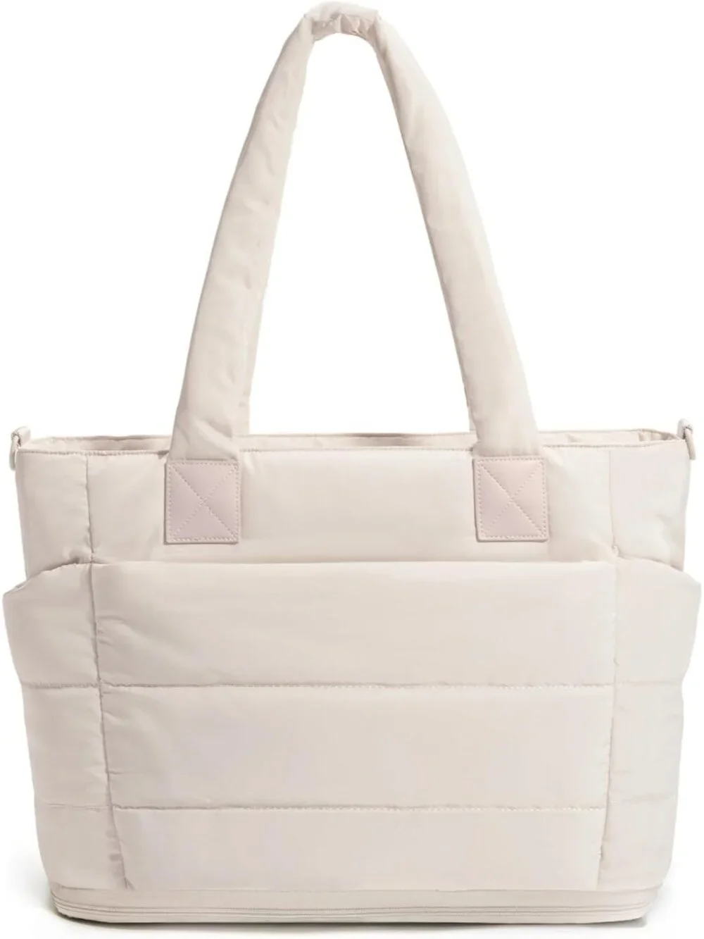 👜Womens Large Camel Quilted Puffer Tote Bag Lightweight Work For Travel Handbag